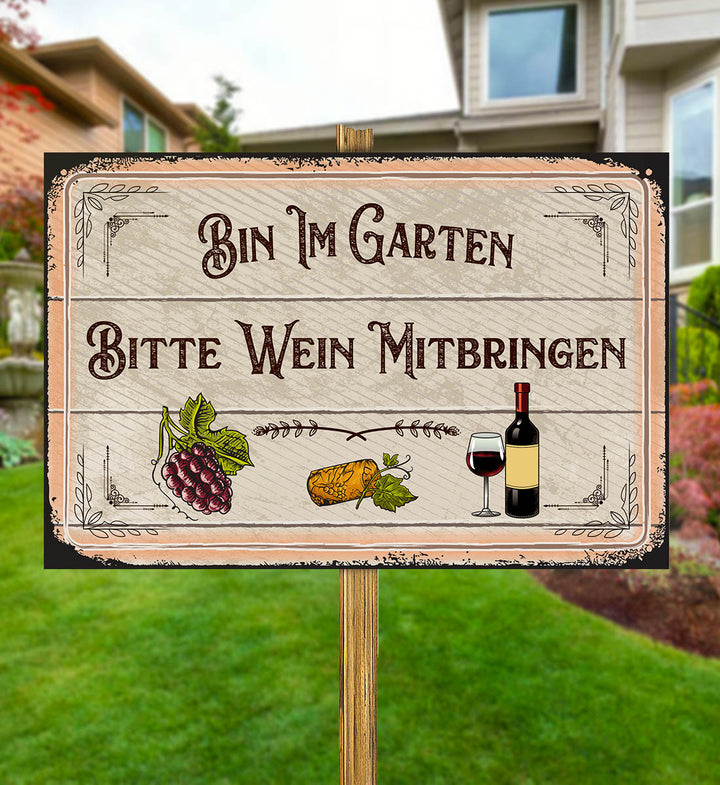 HGOD DESIGNS Gartenflagge Mit Weinzitat – „I Make Wine Welcome“ 30,5x45,7 Cm