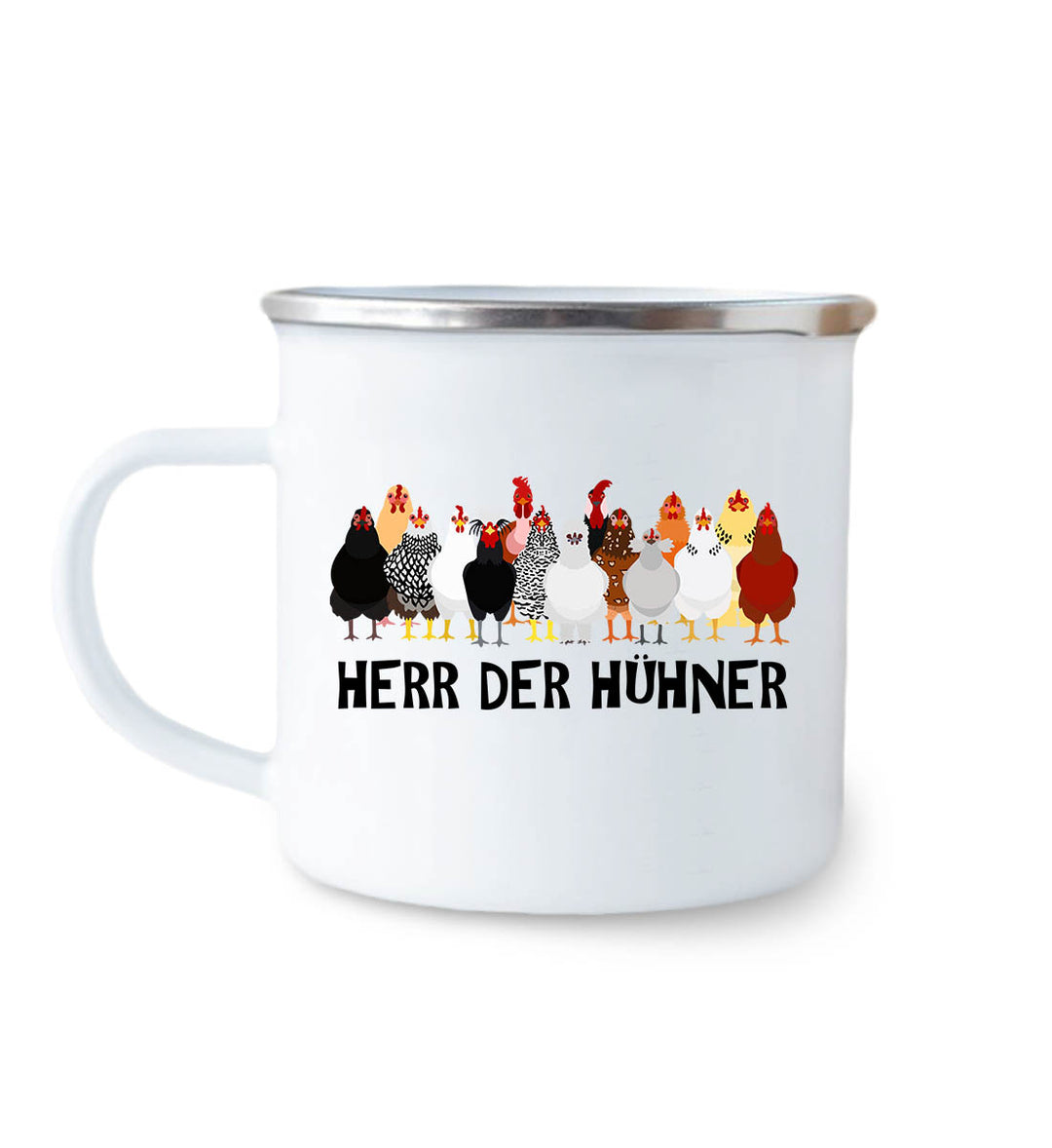Emaille Tasse 'Keine Zeit – Der Garten Ruft' – 300 Ml, Weiß Mit Schwarzem Rand | Robust, Kratzfest, Spülmaschinengeeignet | Geschenk Für Gärtner