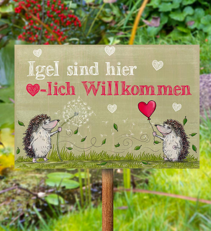 TNND Igel Metallschild – 10,2 X 40,6 Cm, Vintage Design, Für Garten, Zaun & Innenbereich